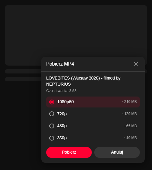 The quality picker open next to the YouTube player